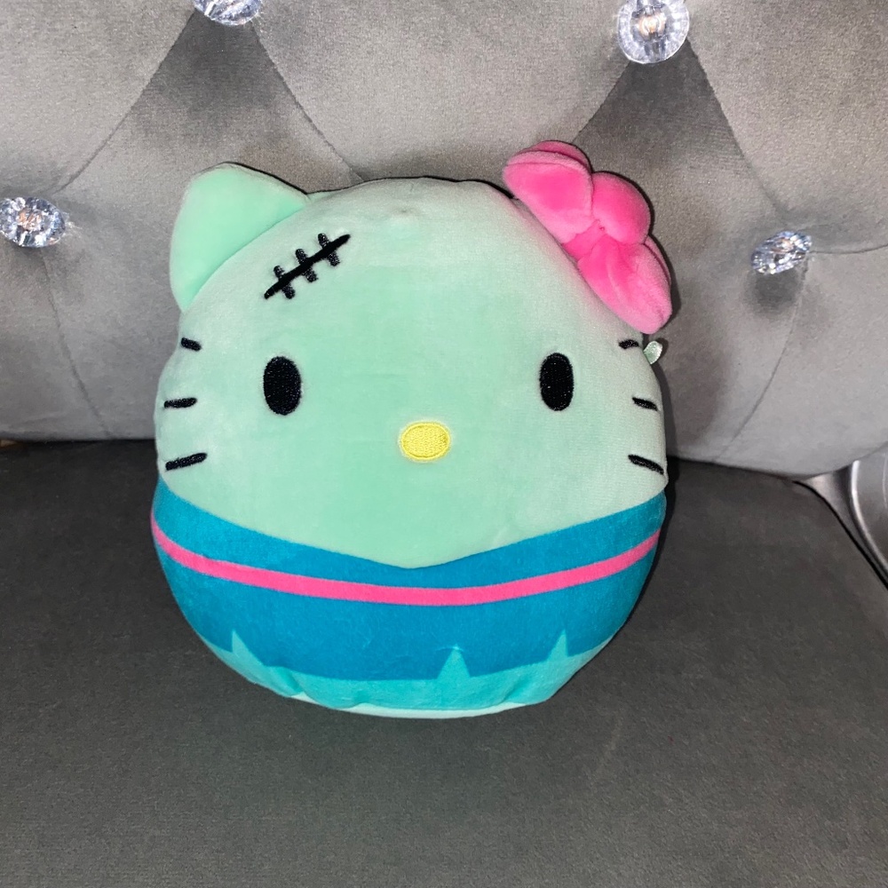 HELLO KITTY Sanrio Franken-Kitty Mini Squishmallow Halloween Plush Pillow